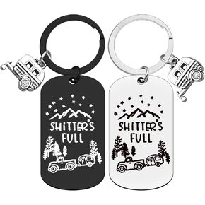 Camper Keychain Camping Accessories for Travel Trailer Shitter's Full Camping Keychain Set Happy Camper RV Keychain Camping Gifts for Men Women Christmas Birthday Vacation Gifts