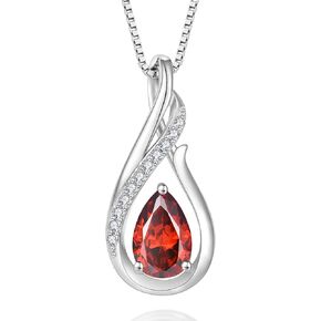 YIFSIY Infinity Necklace 925 Sterling Silver Teardrop Pendant Necklace for Women Birthstones Jewelry Gift