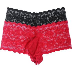 Mens Sissy Lace Thongs Transparent Panties G-Strings Briefs Jockstraps Underwear Underpants