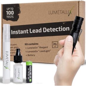 Lumetallix: Instant Lead Test Kit for Dishes, Paint, Ceramics, Glass, Toys - Quick, Easy and Safe to Use, UV-visible Spray Test, Reliable Lead Detection Results in Seconds in Kuwait