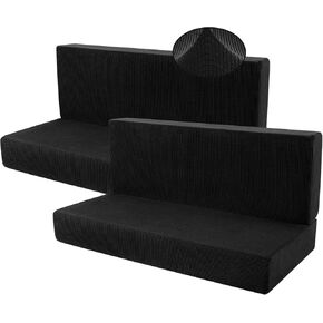 Buryeah Dinette Cushion Covers, 2 Sets Stretch Fit RV Sofa Cover for Bench, Furniture Protector, Waterproof, Beige, Polyester