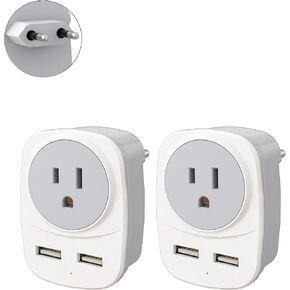2000W Travel Voltage Converter with 2 USB Ports for Hair Straighteners
