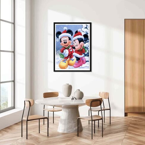 بالوديو مجموعة الرسم الماسي خماسي الابعاد الكرتون، فن الماس للاطفال الفأر، طلاء بالماس حفر كامل حجر الراين المستدير قماش للحرف اليدوية لتزيين جدران المنزل 12 × 16 انش in Kuwait