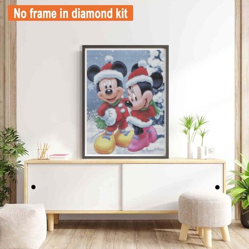 بالوديو مجموعة الرسم الماسي خماسي الابعاد الكرتون، فن الماس للاطفال الفأر، طلاء بالماس حفر كامل حجر الراين المستدير قماش للحرف اليدوية لتزيين جدران المنزل 12 × 16 انش in Kuwait