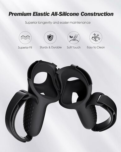 SUPERUS Controller Grips Cover for Oculus Quest 2, Anti-slip Texture - VR Accessories Compatible with Meta Quest 2, Silicone Controller Grips Cover with Adjustable Knuckle Straps in Saudi Arabia