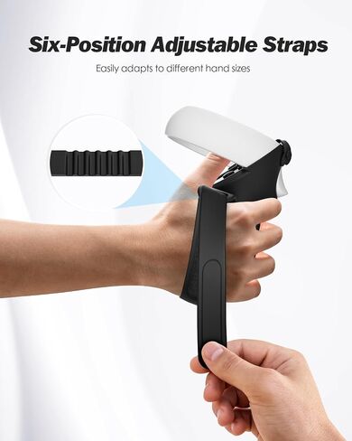 SUPERUS Controller Grips Cover for Oculus Quest 2, Anti-slip Texture - VR Accessories Compatible with Meta Quest 2, Silicone Controller Grips Cover with Adjustable Knuckle Straps in Saudi Arabia