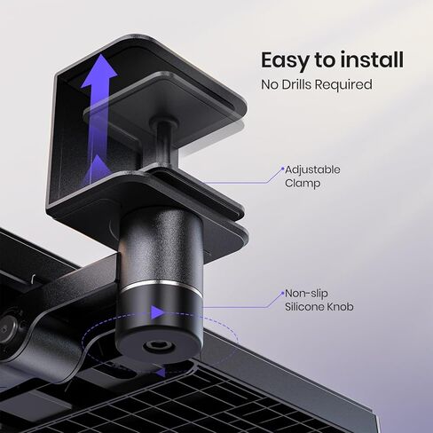 Tilt&Height Adjustable Keyboard Tray Under Desk&Above Desk - Klearlook Ergonomic Sit Stand Keyboard Riser w/360° Rotation, 24.4"×10.08" Keyboard Stand Desk Extender w/Wrist Rest&Storage Drawer-Black in Kuwait