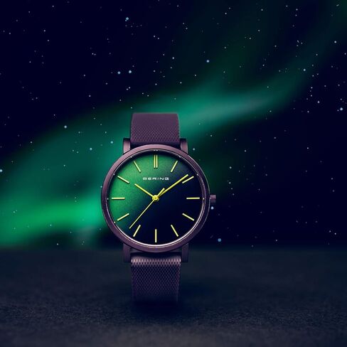 ساعة بيرينغ للجنسين انالوج كوارتز مجموعة ترو أورورا مع حزام سيليكون وكريستال الياقوت in Kuwait