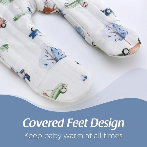 Miracle Baby Newborn Snowsuit Winter Sleepsuit Cotton Quilted Onesie Outfits,Footie Jumpsuit Romper for Girl Boy 0-6 Months in Kuwait