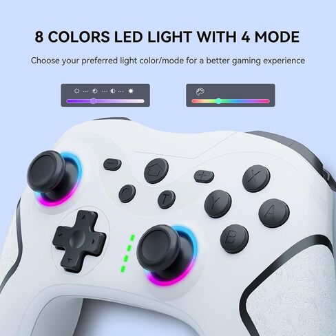 Olimoxi Switch Controller for Switch/Switch Lite/Switch OLED, Wireless Switch Pro Controller with 1000Amh, LED Color Light, Wake up,Joystick,Programmable Buttons, Adjustable Turbo & Dual Vibration in Saudi Arabia