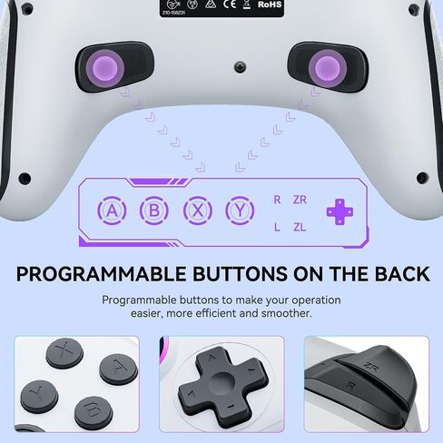 Olimoxi Switch Controller for Switch/Switch Lite/Switch OLED, Wireless Switch Pro Controller with 1000Amh, LED Color Light, Wake up,Joystick,Programmable Buttons, Adjustable Turbo & Dual Vibration in Saudi Arabia