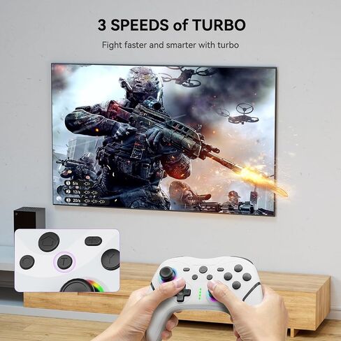 Olimoxi Switch Controller for Switch/Switch Lite/Switch OLED, Wireless Switch Pro Controller with 1000Amh, LED Color Light, Wake up,Joystick,Programmable Buttons, Adjustable Turbo & Dual Vibration in Saudi Arabia