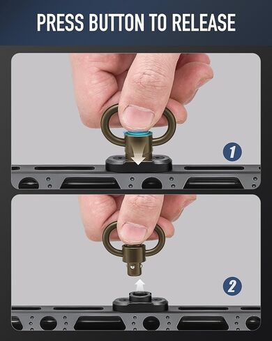 QD S l i n g S w i v e l Mount, Tactical Heavy Duty QD Quick Detach/Release 1.25" Loop Heavy Duty Push Button S w i v e l s - Black (Pack of 2) Push Button in Kuwait