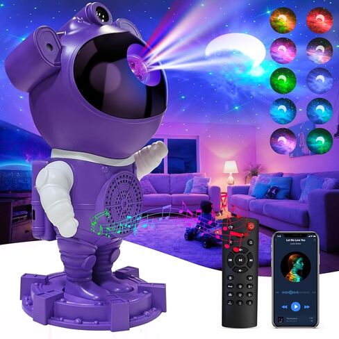 Astronaut Galaxy Projector, Music Speaker, White Noise, Star and Moon Galaxy Lights for Bedroom with Timer, Nebula Night Light 360° Adjustable with Remote, Spaceman Galaxy Projector for Kids in Kuwait