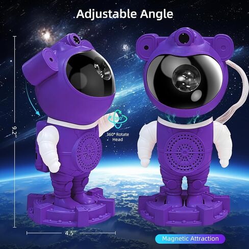 Astronaut Galaxy Projector, Music Speaker, White Noise, Star and Moon Galaxy Lights for Bedroom with Timer, Nebula Night Light 360° Adjustable with Remote, Spaceman Galaxy Projector for Kids in Kuwait