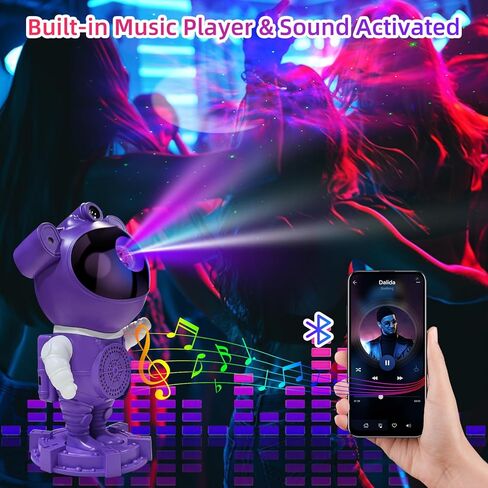 Astronaut Galaxy Projector, Music Speaker, White Noise, Star and Moon Galaxy Lights for Bedroom with Timer, Nebula Night Light 360° Adjustable with Remote, Spaceman Galaxy Projector for Kids in Kuwait