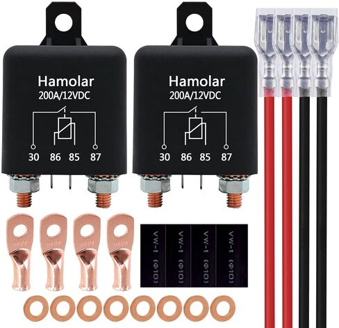 Hamolar 2 Pack 12V DC 120A Starter Relay Switch Car Heavy Duty Split Charge Continuous Duty 4 Terminal SPST Relays for Truck Boat Marine in Saudi Arabia