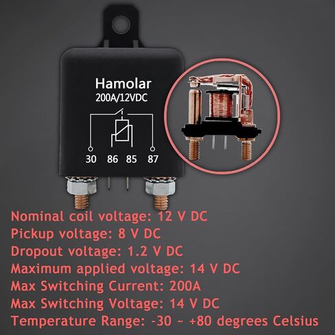 Hamolar 2 Pack 12V DC 120A Starter Relay Switch Car Heavy Duty Split Charge Continuous Duty 4 Terminal SPST Relays for Truck Boat Marine in Saudi Arabia