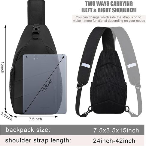 Pritent Crossbody Bags for Women Men Trendy Sling Bag Backpack Casual Chest Bag with Convertible Shoulder Strap in Kuwait