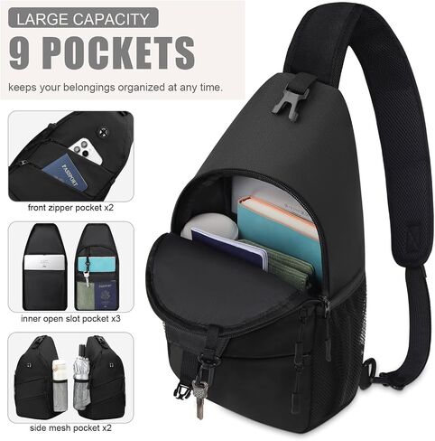 Pritent Crossbody Bags for Women Men Trendy Sling Bag Backpack Casual Chest Bag with Convertible Shoulder Strap in Kuwait