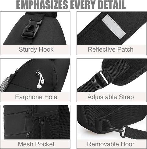Pritent Crossbody Bags for Women Men Trendy Sling Bag Backpack Casual Chest Bag with Convertible Shoulder Strap in Kuwait