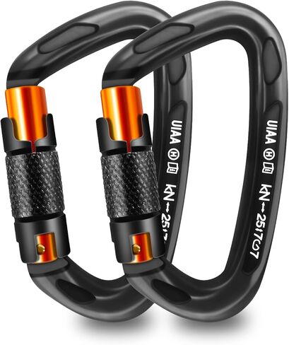 AINIKEY Climbing Carabiner Clips 25kN Auto Locking Carabiner, Professional Heavy Duty Large Locking Carabiner Clips for Rock/Ice Climbing Rappelling Rescue Swing etc, D Shaped, Large Size（Green-5PCS） in Saudi Arabia