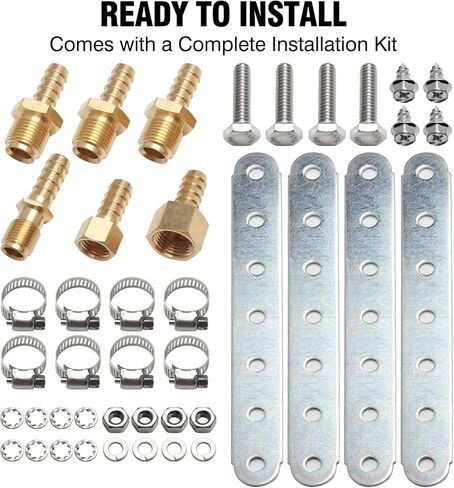 طقم مبرد زيت ناقل الحركة 40 كيلو LPD47391 متوافق مع مبرد ناقل الحركة عالي التحمل 40000 GVW بحد أقصى منخفض الضغط مع أجهزة التركيب وتطبيقات السحب وحماية التبريد المتقدمة - أسود in Kuwait