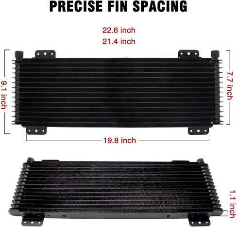 طقم مبرد زيت ناقل الحركة 40 كيلو LPD47391 متوافق مع مبرد ناقل الحركة عالي التحمل 40000 GVW بحد أقصى منخفض الضغط مع أجهزة التركيب وتطبيقات السحب وحماية التبريد المتقدمة - أسود in Kuwait