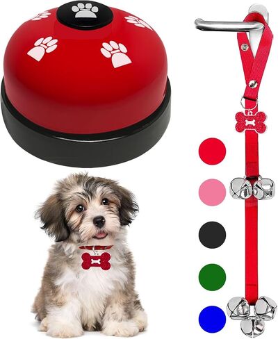2 Pcs Dog Door Bells Dog Doorbell to go Outside Puppy Train Bell for Dogs to Ring to go Potty Puppy Toilet Training Bell for Door Knob Girl Puppy Essentials Accessories (Pink) in Kuwait