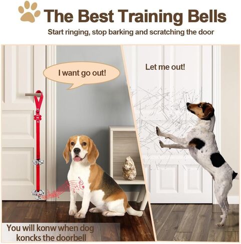 2 Pcs Dog Door Bells Dog Doorbell to go Outside Puppy Train Bell for Dogs to Ring to go Potty Puppy Toilet Training Bell for Door Knob Girl Puppy Essentials Accessories (Pink) in Kuwait