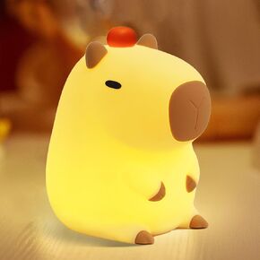 Ammonite Capybara Night Light, Cute Silicone Capybara Lamp for Kids, Soft Silicone Kids Nursery Nightlight USB LED Touch Lamp Kids Bedroom Decor as Xmas Birthday Gifts for Boys Girls