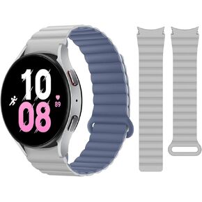 HITZEE Bands Compatible with Samsung Galaxy Watch 6/5/4 Band 40mm 44mm/Watch 6 Classic Band 43mm 47mm/Watch 5 Pro 45mm/Watch 4 Classic, 20mm Silicone Magnetic Sport Strap for Women Men, Black