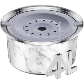 4L No Spill Dog Water Bowl - 136oz Large Capacity Stainless Steel No Drip Slow Water Feeder Dogs Bowl - Spill Proof Vehicle Carried Travel Dog Water Dispenser for Messy Drinkers