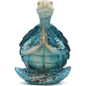 Sea Turtle Meditation Yoga Decor-Turtle Meditation Yoga Decoration - Meditation Yoga Turtle Statue - Garden Statue Meditation Turtle Sculpture Collection, Zen Yoga Turtle Statue for Home Office Decor