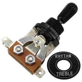 3 Way Toggle Switch with Metal Tip and Rhythm Treble Plate for Les Paul Electric Guitar Replacement Parts (Silver)