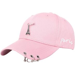 Belsen Unisex Ring Chain Baseball Caps Summer Metallic K-Pop Hip Hop Hat Trucker Cap in Kuwait