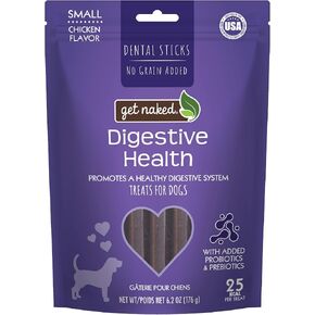 Get Naked Grain Free 1 Pouch 6.2 Oz Digestive Health Dental Chew Sticks, Small