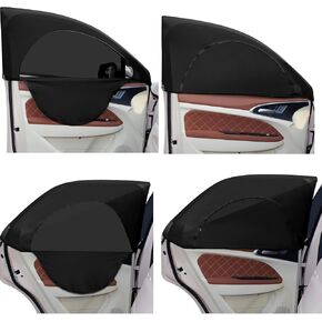 4 Pcs Car Window Screen Breathable Car Side Windows Sun Cover Window Covers Mesh Front Rear Universal Side Automotive Window Sun Cover for Sun Protection Camping Privacy Blackout (19-25 in, 22-45 in)