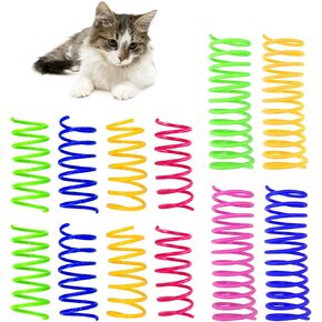 Andiker Cat Toys for Indoor Cats, 4 Big Cat Springs & 8 Small Springs Cat Interactive Toy for Swatting, Biting, Hunting Cat Creative Toy to Kill Time and Keep Fit Colorful Plastic Spring (26pc)