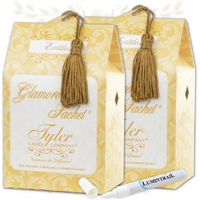 Tyler High Maintenance Dryer Sachets, 4 Glamorous Reusable Dryer Sachets Each Pack, 2 Pack, Home, or Personal Sachet, Bundle with a Lumintrail Stain Remover Pen