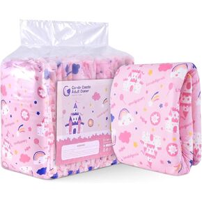 Landofgenie Adult Printed Diaper Incontinence Underwear Overnight Adult Diapers with Tabs 10 Pieces (Large 36"-46")