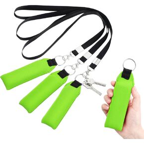 TecUnite Floating Neoprene Boat Keychain, 3 Pack Key Chain and Lanyard, Floatable Foam Key Fob for Water Sports