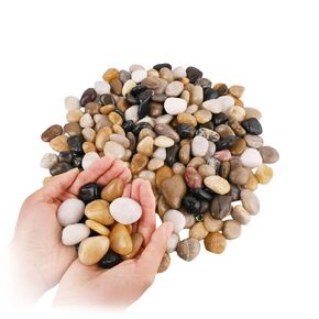 WHANLEY L&Q Decorative Stones(0.8-1.4 Inches) Polished Pebbles,Rocks for Plants,Landscaping Stones,Vase Filler,Aquarium Gravel,River Rock,Pebbles for Indoor,Rocks,Fish Tank Gravel(1 LB)
