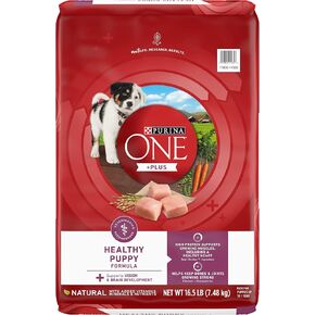 Purina ONE Plus Healthy Puppy Formula High Protein Natural Dry Puppy Food With added vitamins, Minerals And Nutrients - 16.5 lb. Bag