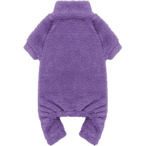 Fuzzy Dog Pajamas Turtleneck Dog Clothes Warm Soft Cozy Lightweight Dog Pjs Dog Sweaters for Small Dogs(Pink-XXS)