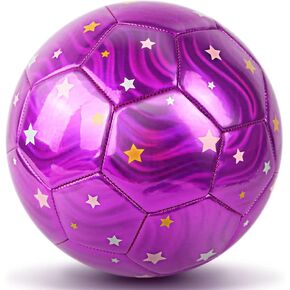 Size 4 Soccer Ball Glitter, Girls Soccer Ball Size 4, Soccer Beginners Sports Training Ball Outdoors Recreation Ball for Girls Youth Birthday Christmas Soccer Gifts