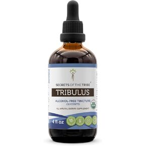 Secrets of the Tribe Tribulus USDA Organic | Alcohol-Free Extract, High-Potency Herbal Drops | Made from 100% Certified Organic Tribulus (Tribulus terrestris) Dried Fruit (2 oz)