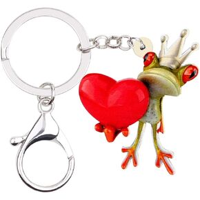 WEVENI Acrylic Cute Skateboard Frog Keychain Keyring Car Bag Wallet Funny Frog Charms Jewelry for Women Girls