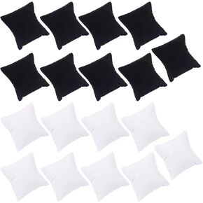 RP Remarkable Power, 10 Pack Black White Pu Leather Watch Pillows Jewelry Display Pillow Bracelet Cushion Bangle Display Pillows for Jewelry Display Gift Box