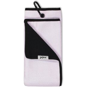 Wet and Dry StormTek Golf Towel | 2 in 1 Tri-fold Microfiber Waffle Fabric Club Cleaner with Waterproof Inner Barrier & Heavy Duty Carabiner Clip | 16 x 21 Inches (Blue)